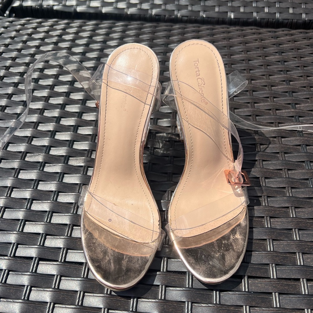 Torrid Clear Strap Silver Heels